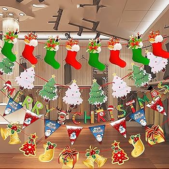 Amazon.co.jp: クリスマス 飾り ガーランド ペーパーファン クリスマス